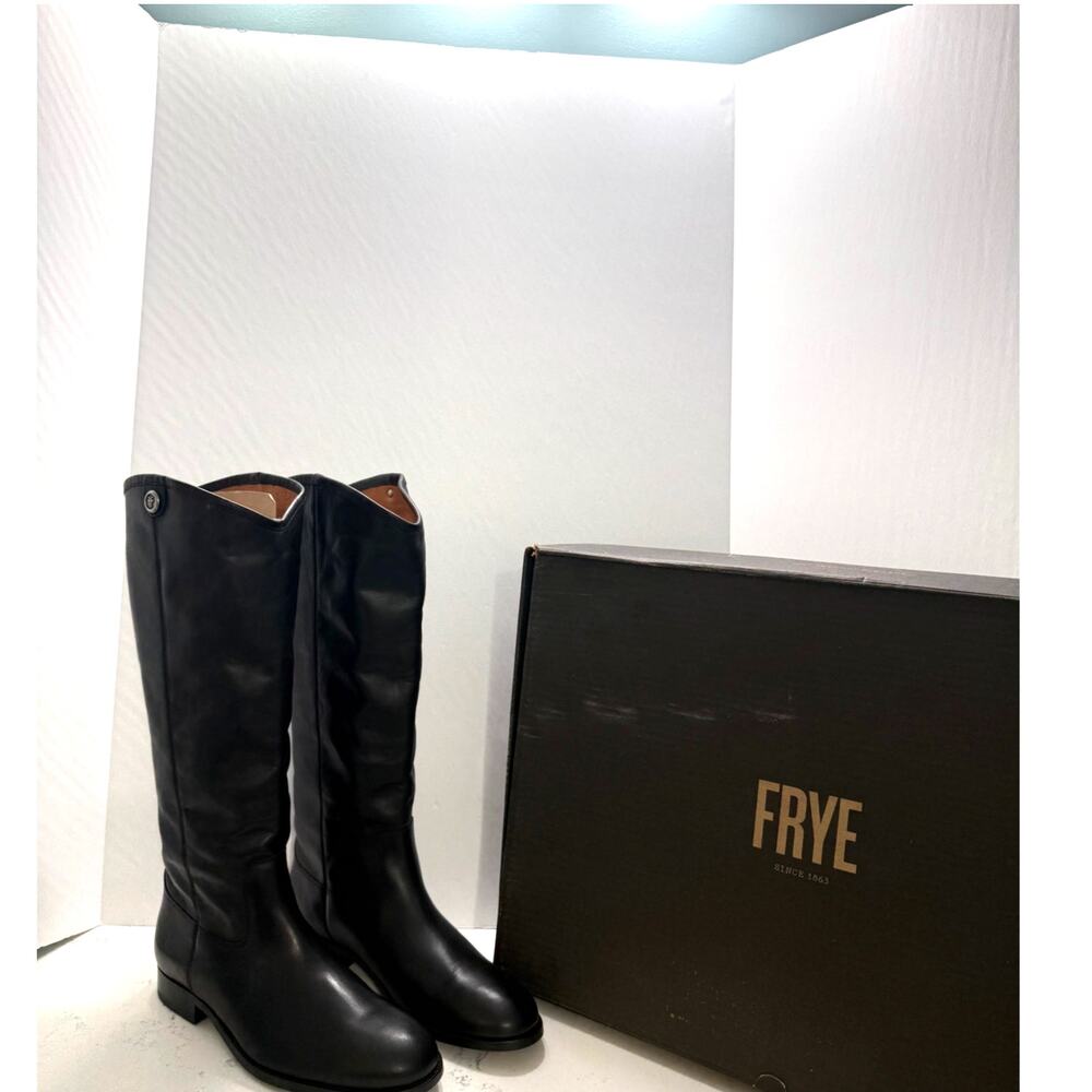 NWT Frye Melissa Button 2 Boots Women 9.5 Equestrian Horse Riding Black Leather